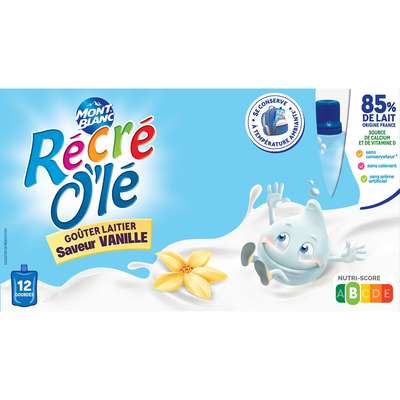 Goûters laitiers vanille, Mont blanc (12 x 85 g)