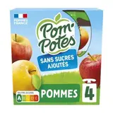 Gourdes pomme nature sans sucres ajoutés, Pom'Potes (4 x 90 g)