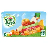 Pom'Potes multivarieté pomme nature, fraise, poire, abricot, Materne (12 x 90 g)