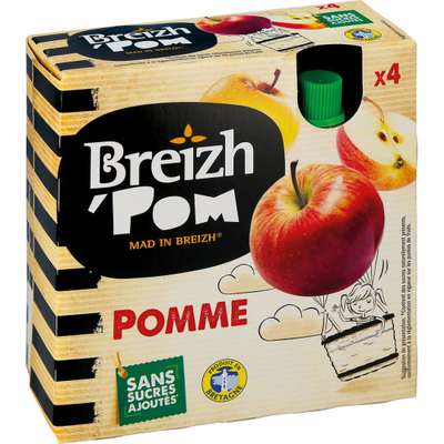 Gourdes compote de pomme, Breizh'pom (4 x 90 g)