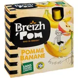 Compotes en gourdes Pomme Banane, Breizh'Pom (4 x 90 g)