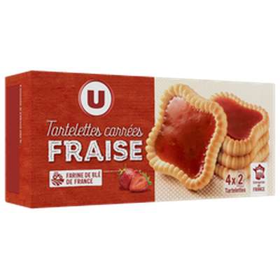 Tartelette carre fraise, U  (127 g)