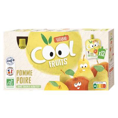 Gourdes Cool Fruits - Pomme poire de Provence acérola BIO, Vitabio (12 x 90 g)