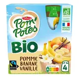 Gourdes pomme/banane/vanille BIO, Pom'Potes (4 x 90 g)