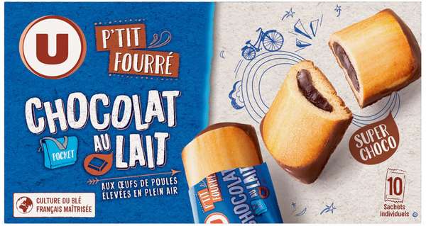 Biscuits pocket chocolat au lait P'tit fourré, U (x 10, 295 g)