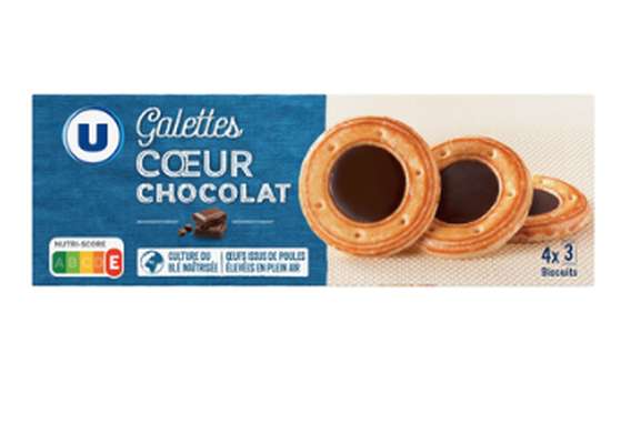 Galettes coeur chocolat, U (120 g)