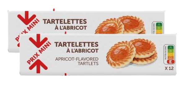 Tartelettes abricot, Prix Mini  (Lot de 2 x 200 g)