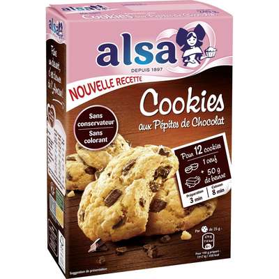 Préparation pour cookies aux pépites de chocolat, Alsa (240 g)
