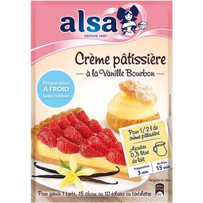 Préparation pour crème pâtissière à la vanille bourbon à froid, Alsa (125 g)