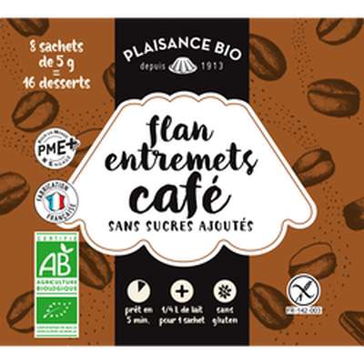 Préparation pour Flan Entremets non sucré au café BIO, Plaisance BIO (40 g)