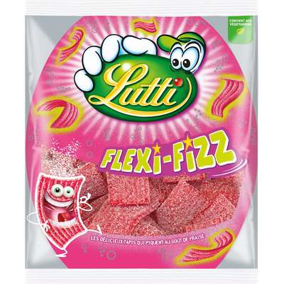 Bonbons Flexi-Fizz à la fraise, Lutti (225 g)