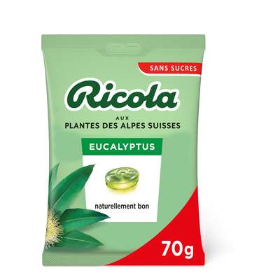 Bonbons à l'eucalyptus  sans sucres, Ricola (70 g)