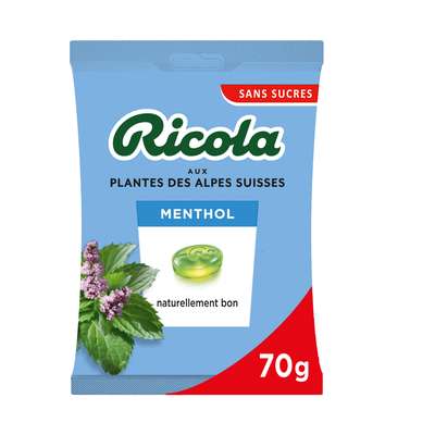 Bonbons menthol aux plantes sans sucre, Ricola (70 g)