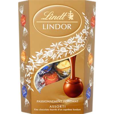 Chocolat assorti fourré fondant Lindor, Lindt (200 g)