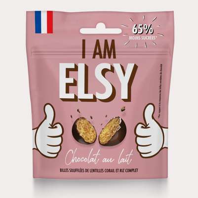 Billes soufflées de lentilles enrobées de chocolat au lait, Elsy (30 g)