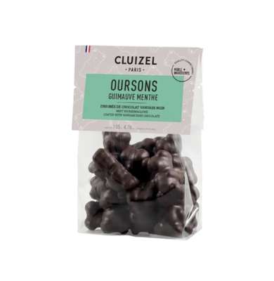 Sachet Oursons guimauve chocolat noir et menthe, Cluizel (135 g)