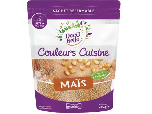 Maïs à éclater sachet refermable, Daco Bello (250 g)