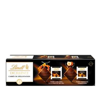 Assortiment excellence noir caramel à la pointe de sel et noisette torréfiée, Lindt (158 g)