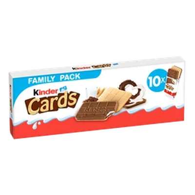 Gaufrette croustillante fourrée lait cacao, Kinder Cards (256 g)