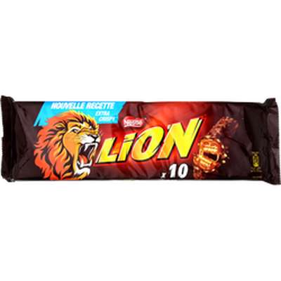 Barre au chocolat et caramel Lion, Nestle (x10, 420 g)