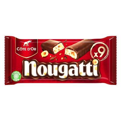 Barres de nougat au chocolat Nougatti, Côte d'Or (9 x 30 g)