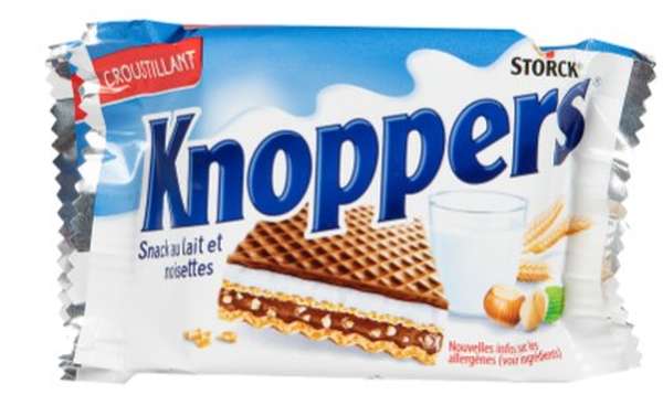 Gaufrette fourrée Lait & Noisette, Knoppers (3 x 25 g)