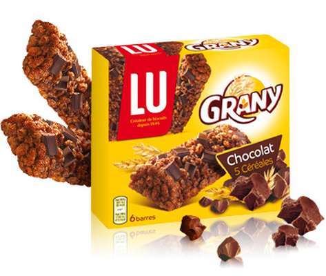 Pack de 16 boites de barres de céréales Grany au chocolat, Lu (16 x 6, 125 g)