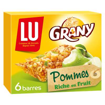 Barres de céréales Grany aux pommes, Lu (x 6, 125 g)