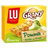 Barres de céréales Grany aux pommes, Lu (x 6, 125 g)