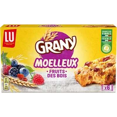 Barre de céréales Grany moelleux fruits des bois, Lu (x 6, 188 g)