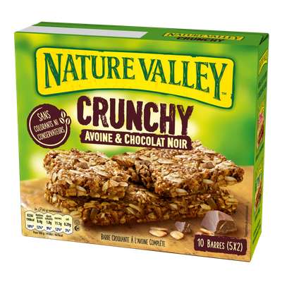 Barre crunchy avoine et chocolat noir, Nature Valley (x 5, 210 g)