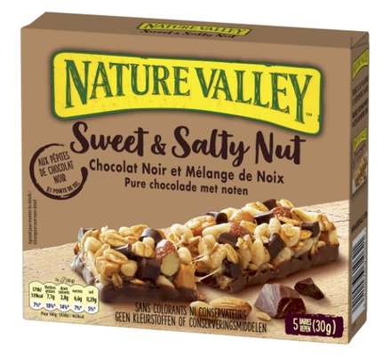 Barre céréales chocolat noir noix, Nature Valley  (5 x 30 g)