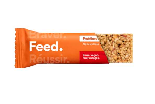 Barre Snack Céréales Fruit Rouges Vegan, Feed (40 g)
