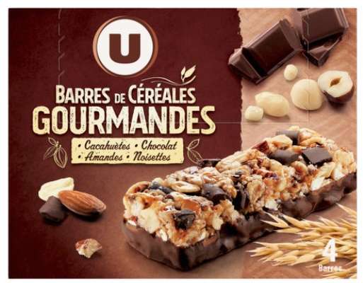 Barres de céréales chocolat cacahuètes , U (140 g)