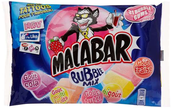 Chewing-gum Bubble Mix, Malabar (214 g)
