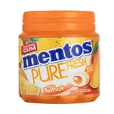 Chewing-gum sans sucre goût tropical, Mentos, (50 dragées)
