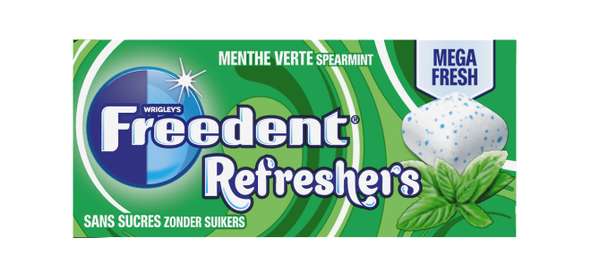 Chewing gum sans sucre menthe verte, Freedent (x 8)