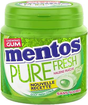 Chewing-gum pure fresh citrus, Mentos (x 50, 100 g)