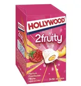 Chewing-gum 2Fruity framboise pêche sans sucres, Hollywood (3 x 10)