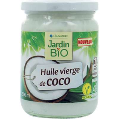 Huile de coco vierge BIO, Jardin Bio (50 cl)