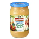 Compote pomme nature sans sucres ajoutés, Andros (730 g)