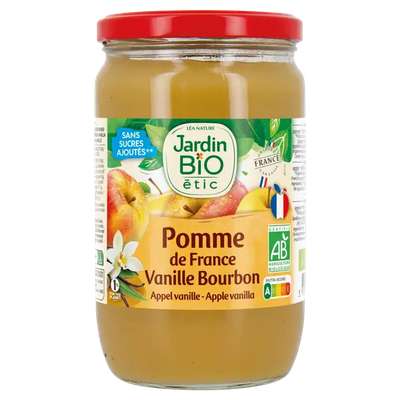 Compote pomme vanille BIO, Jardin Bio (680 g)