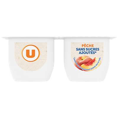 Compote pêche sans sucres ajoutés, U (4 x 100 g)