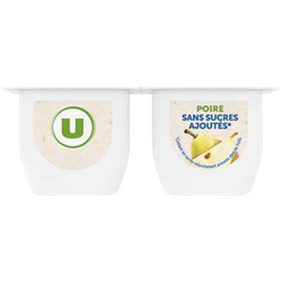 Compote poire sans sucres ajoutés, U (4 x 100 g)