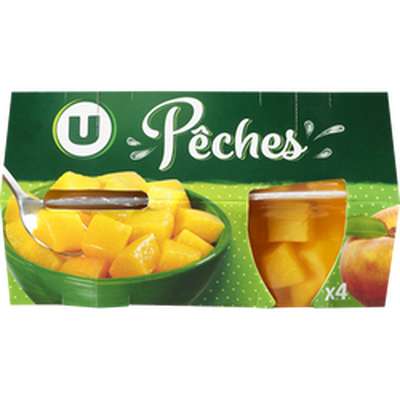 Coupelles de fruits à la pêche, U (x 4, 260 g)