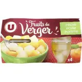 Coupelles fruits du verger à la poires, pêches et pommes, U (x 4, 260 g)