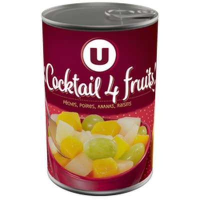 Cocktail 4 fruits au sirop léger, U (250 g)