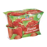 Dessert fruitier aux fraises en morceaux fondantes, Andros (4 x 100 g)