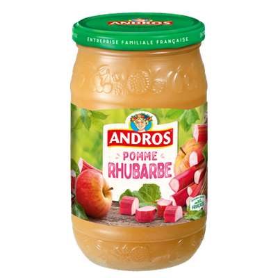 Compote en bocal pomme rhubarbe, Andros (750 g)
