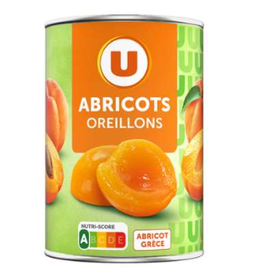 Abricots au sirop, U (230 g)